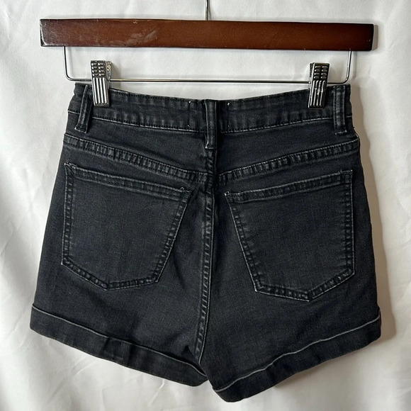 Moussy high rise denim cuff black shorts size small - Picture 3 of 12